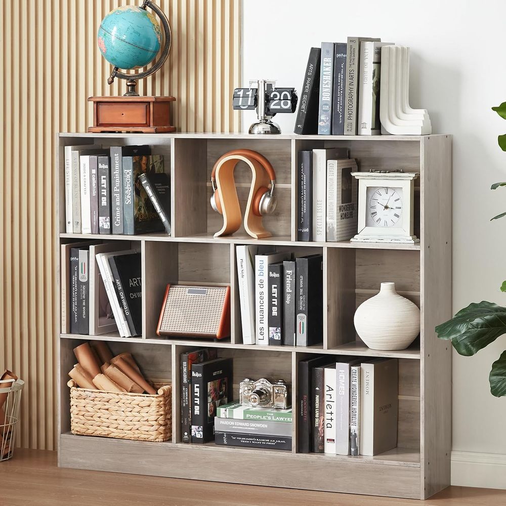 Bookshelf - LEYAOYAO 10-kubus boekenplank met onderstel, 3-laags