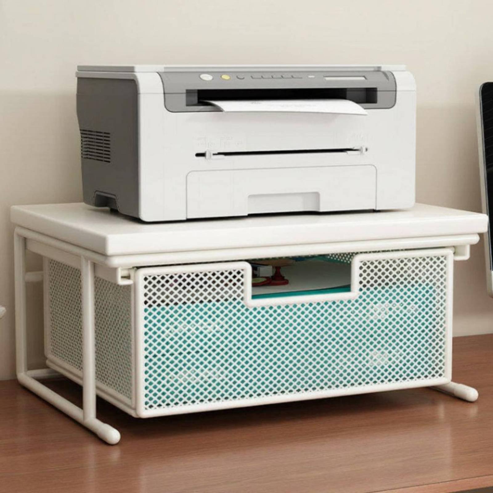 Printer Stand - Printerstandaard met lade Ruimtebesparende desktop-printerstandaard Desktopplank