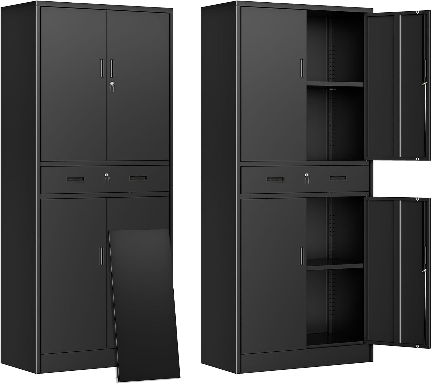 File Cabinet - Hoge metalen opbergkast met lade, afsluitbare