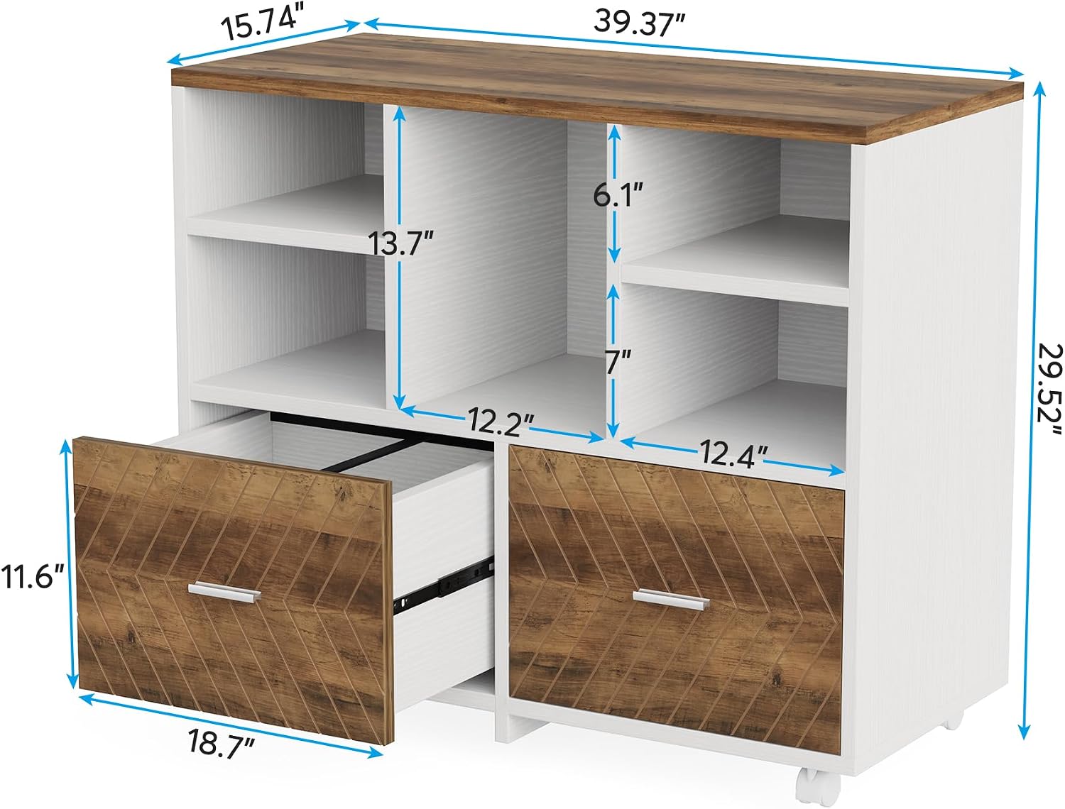 Houten archiefkast met 2 laden - Printer Stand recensie en prijs