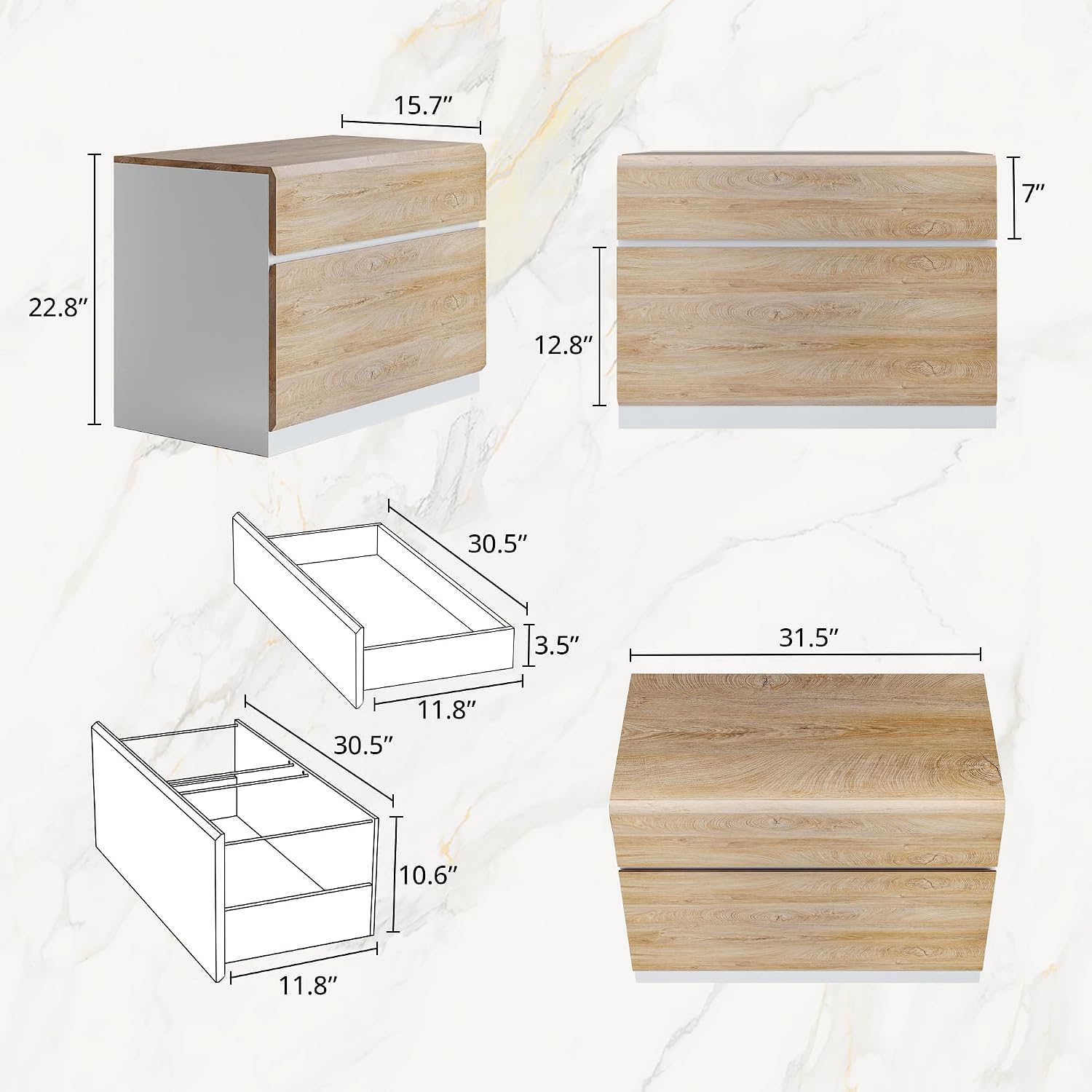 Laterale archiefkast met 2 lad - Printer Stand recensie en prijs