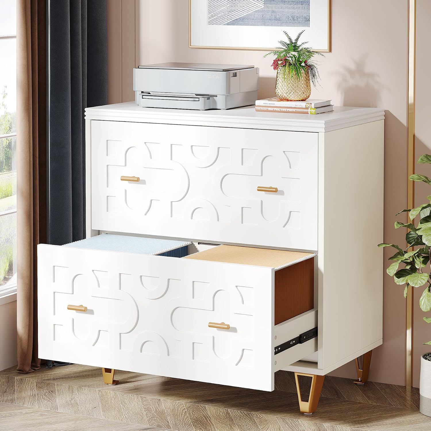Laterale archiefkast met 2 lad - Printer Stand recensie en prijs