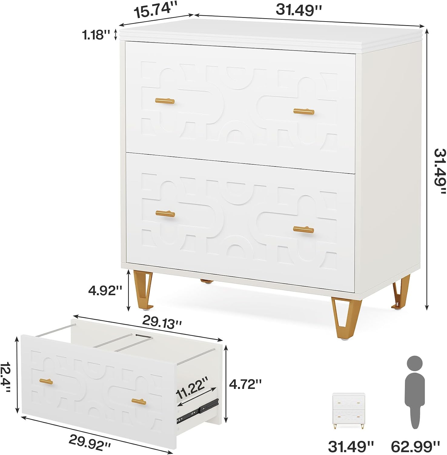 Laterale archiefkast met 2 lad - Printer Stand recensie en prijs