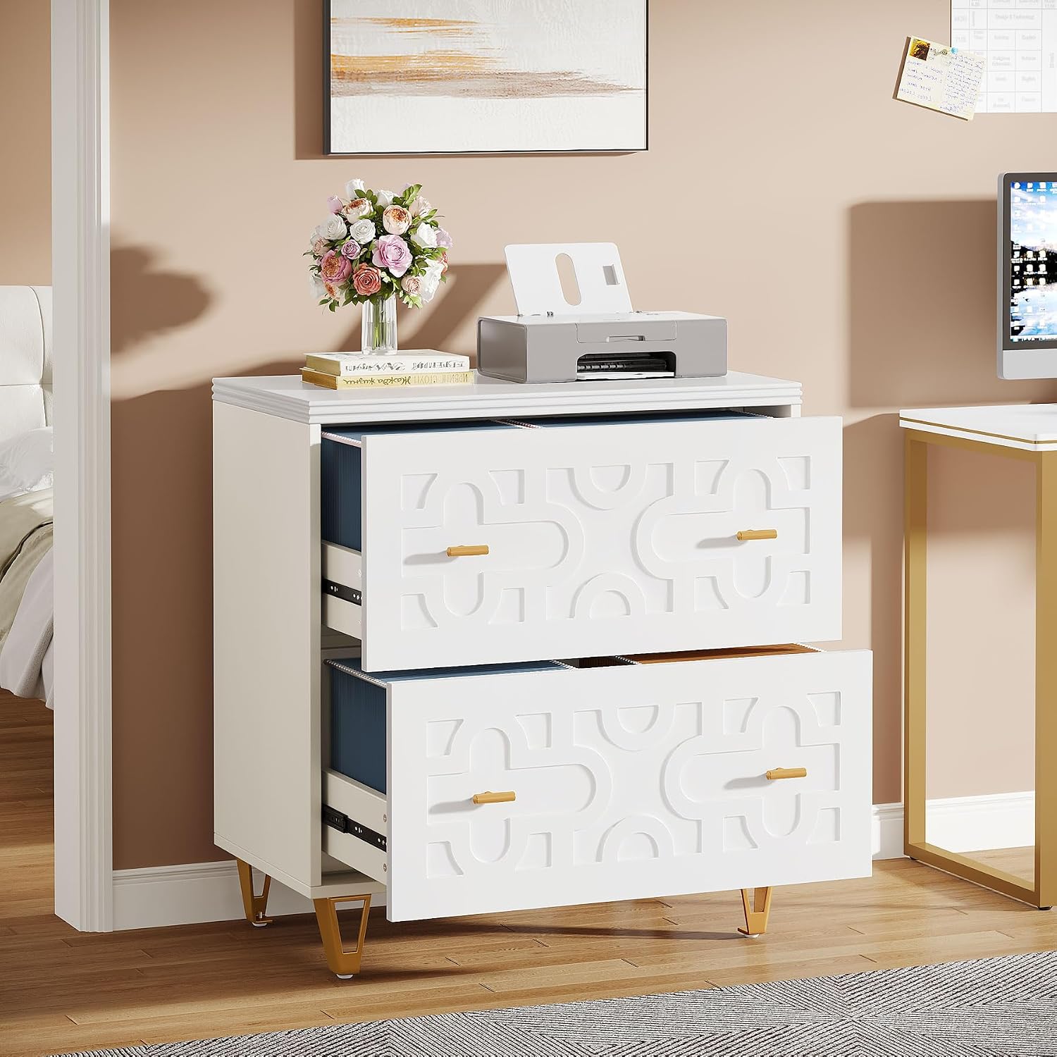 Laterale archiefkast met 2 lad - Printer Stand recensie en prijs