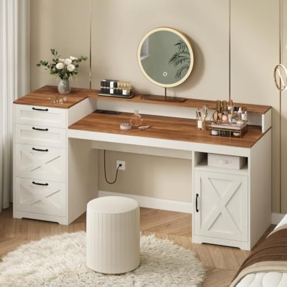 63 inch rustiek wit bureau van - Printer Stand recensie en prijs